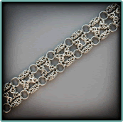 Sterling Silver Byzantine Pavé Bracelet. 