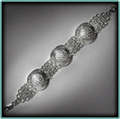 Wide Sterling Silver Semisphericals Bracelet.