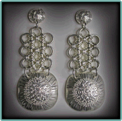 Wide Sterling Silver Semiphericals Earrings.