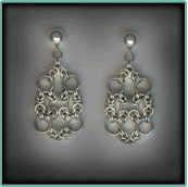Sterling Silver Byzantine Pavé Earrings.