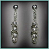 Sterling Silver Seaforms Cluster Earrings. 